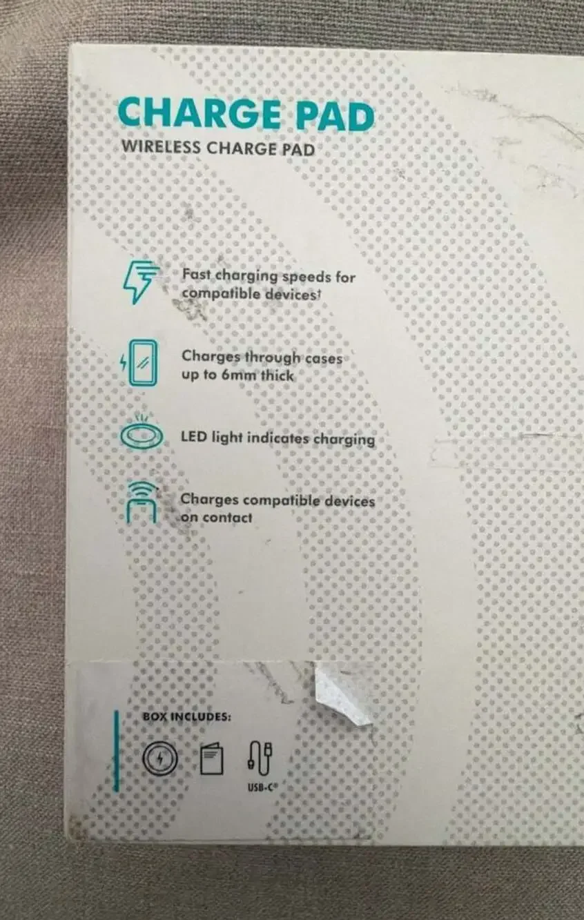 Charge Pad Wireless Charging Pad 10W Black